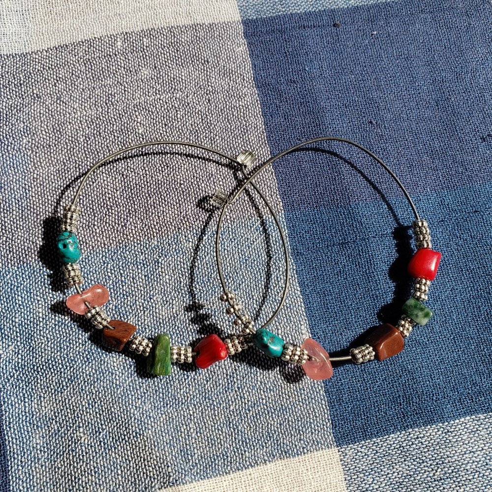 Ancestral Beads With Multi-Color Gemstone Earrings